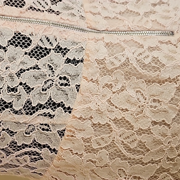 Babaton Powdered Light Pink Lace Short V Tapered Dress Sz. 8 - Picture 5 of 11